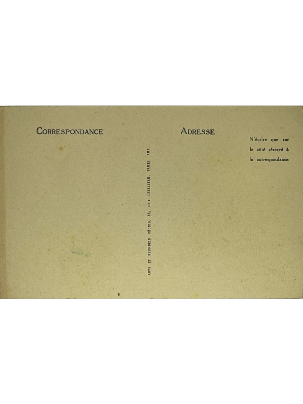 Verso de la carte postale