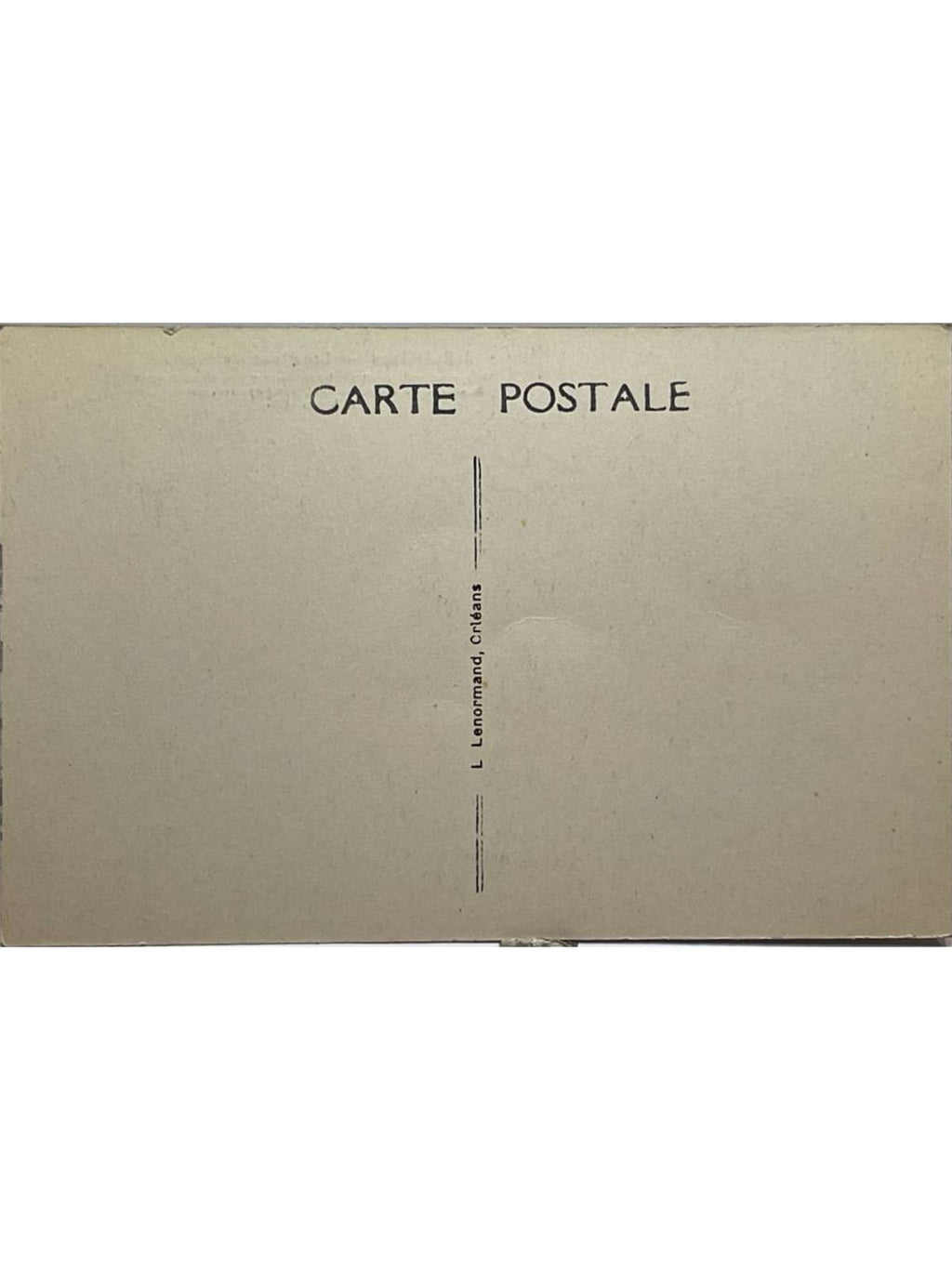 Verso de la carte postale