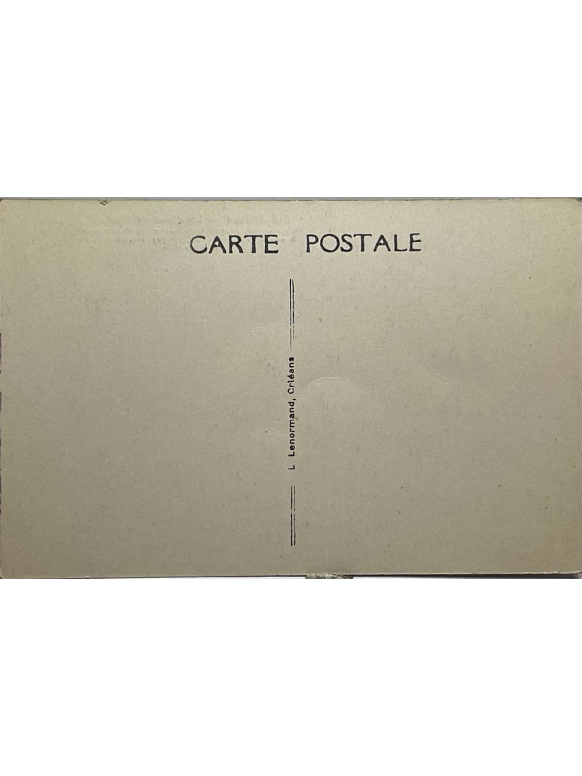 Verso de la carte postale