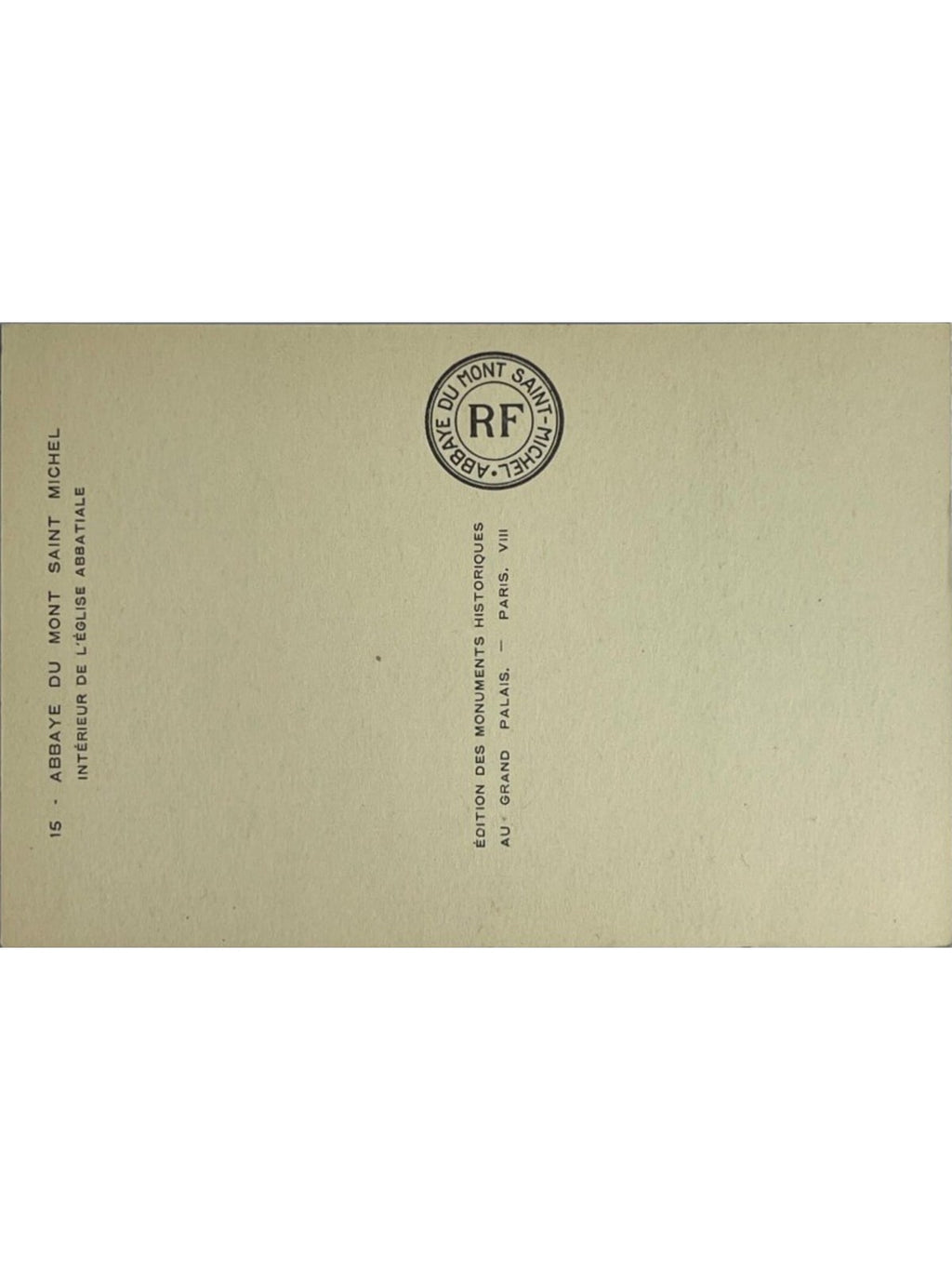 Verso de la carte postale