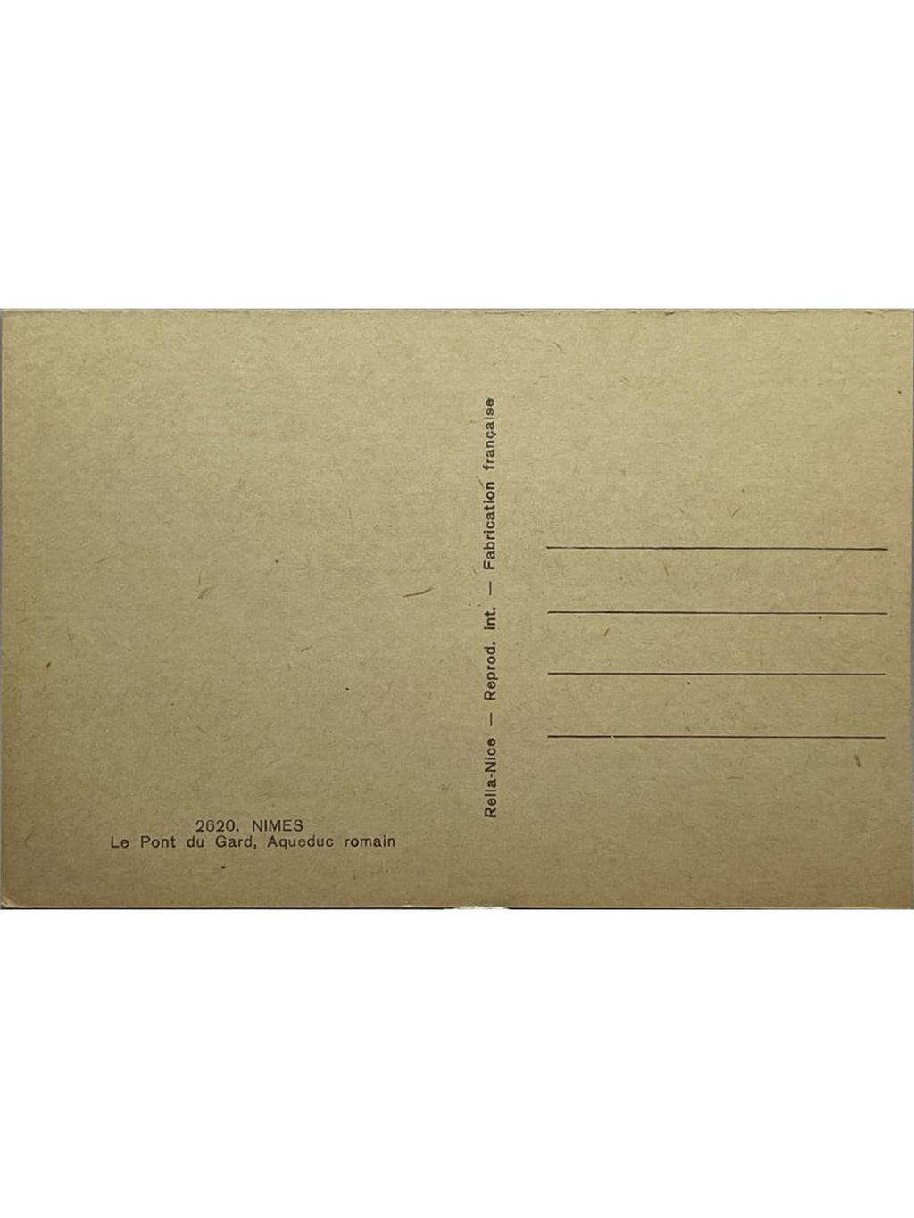 Verso de la carte postale
