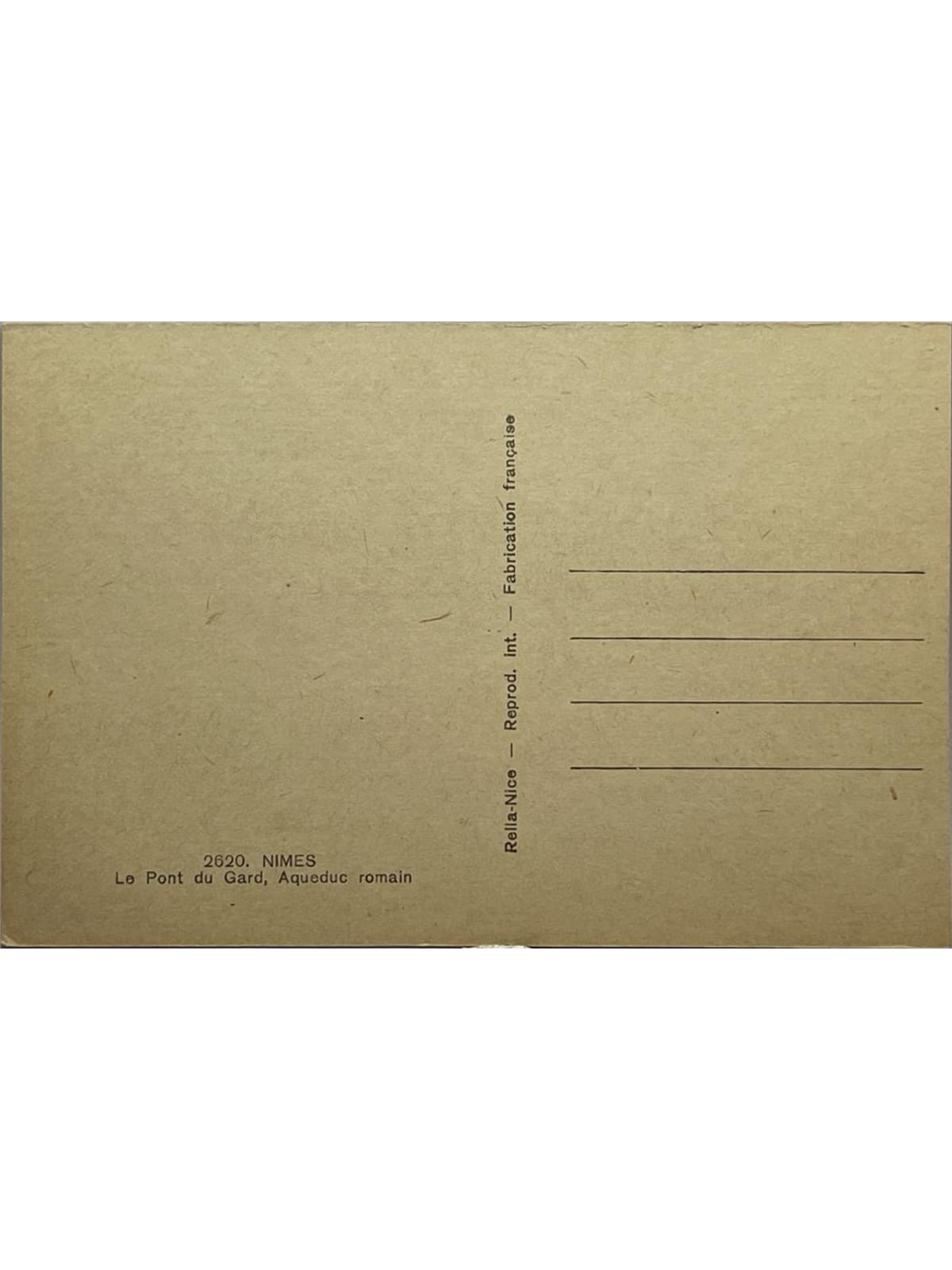 Verso de la carte postale