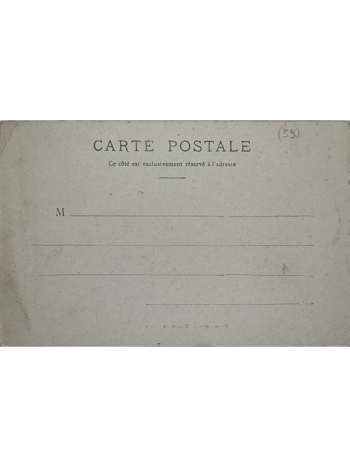 Verso de la carte postale
