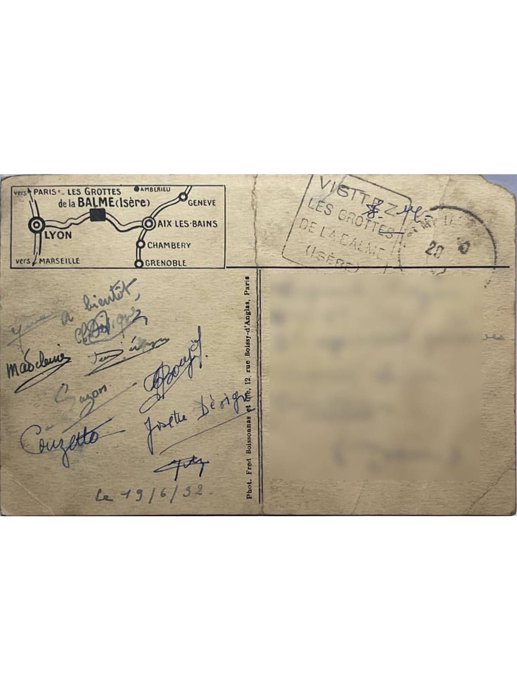 Verso de la carte postale