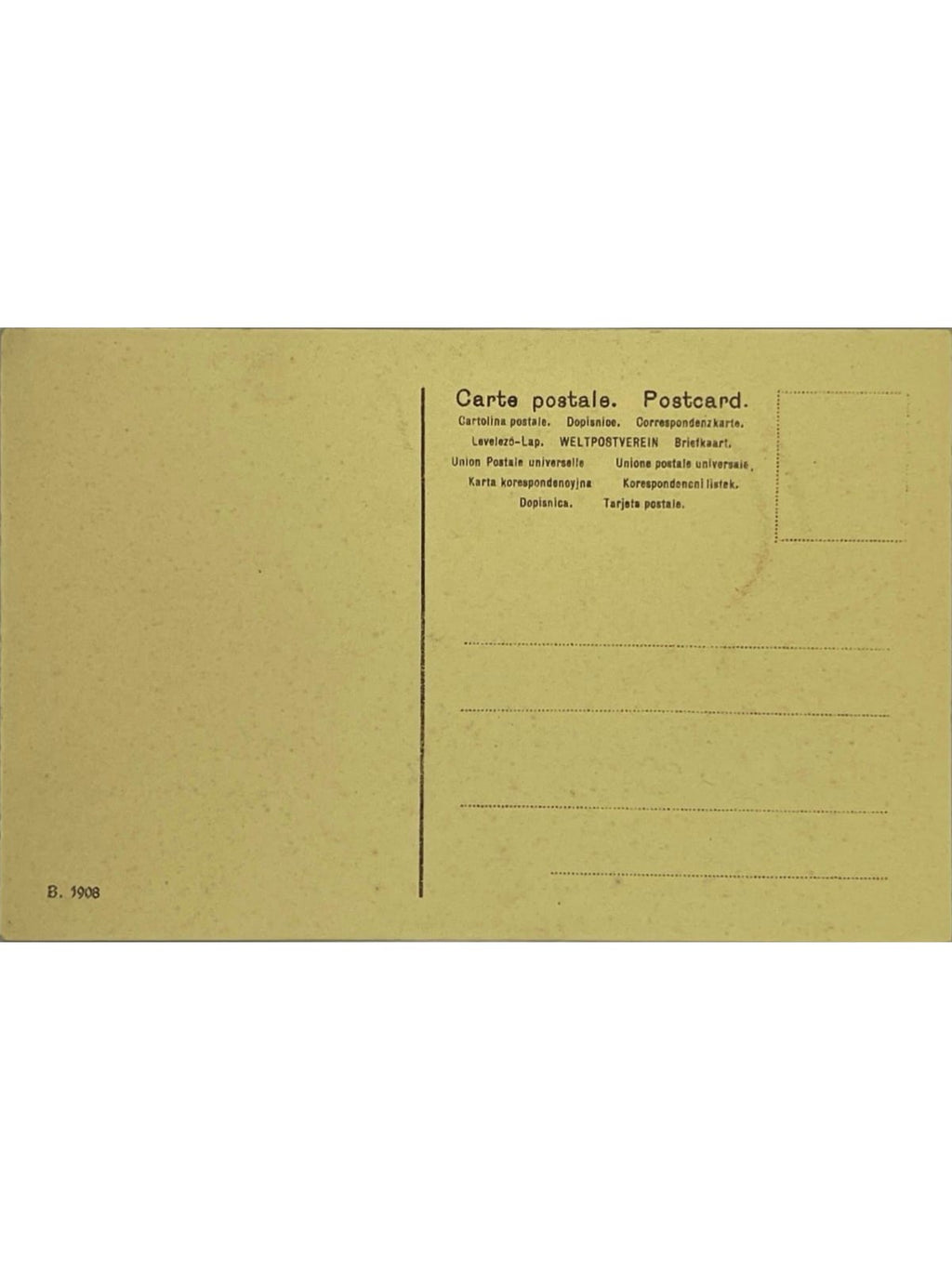 Verso de la carte postale