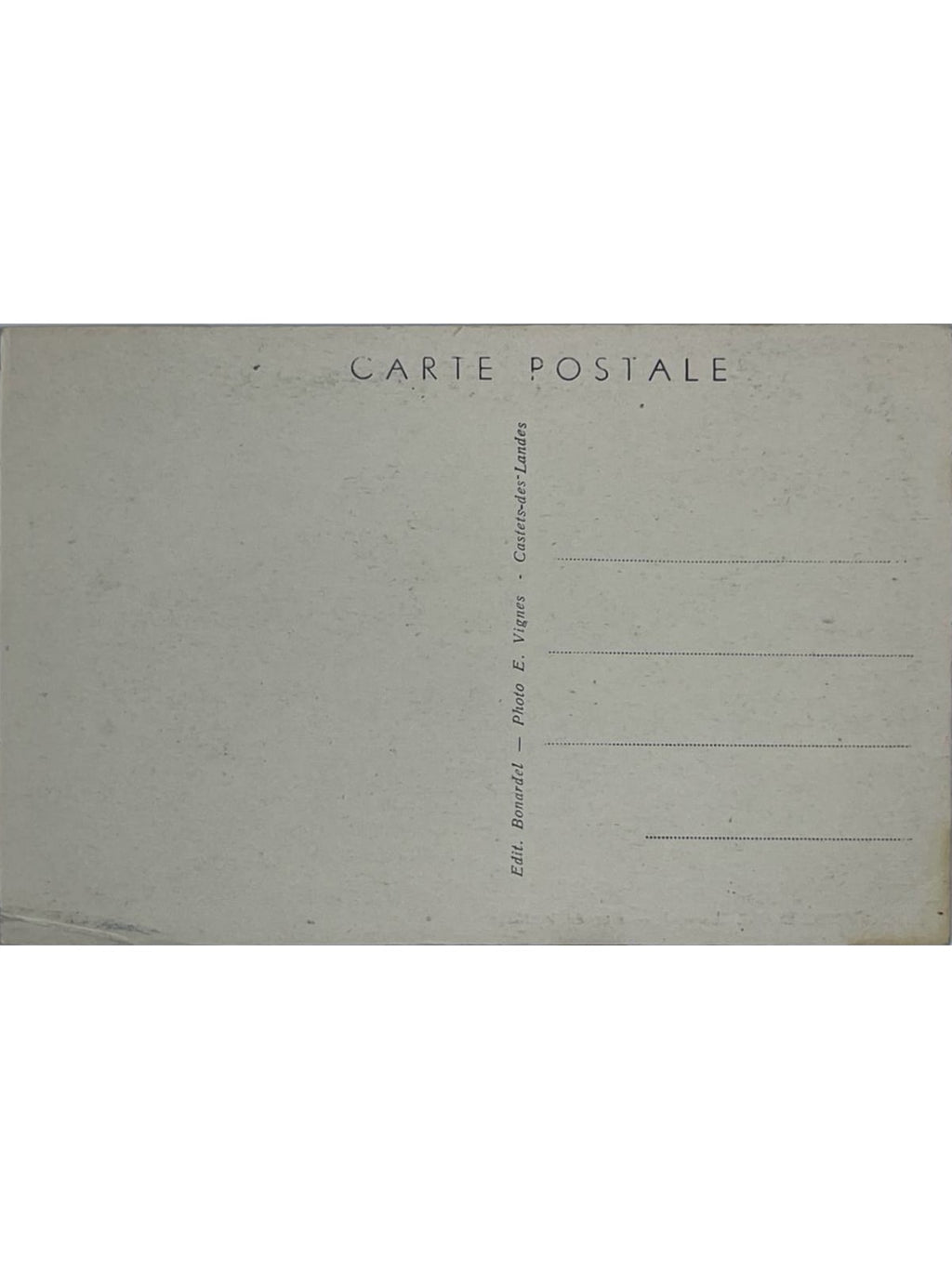 Verso de la carte postale