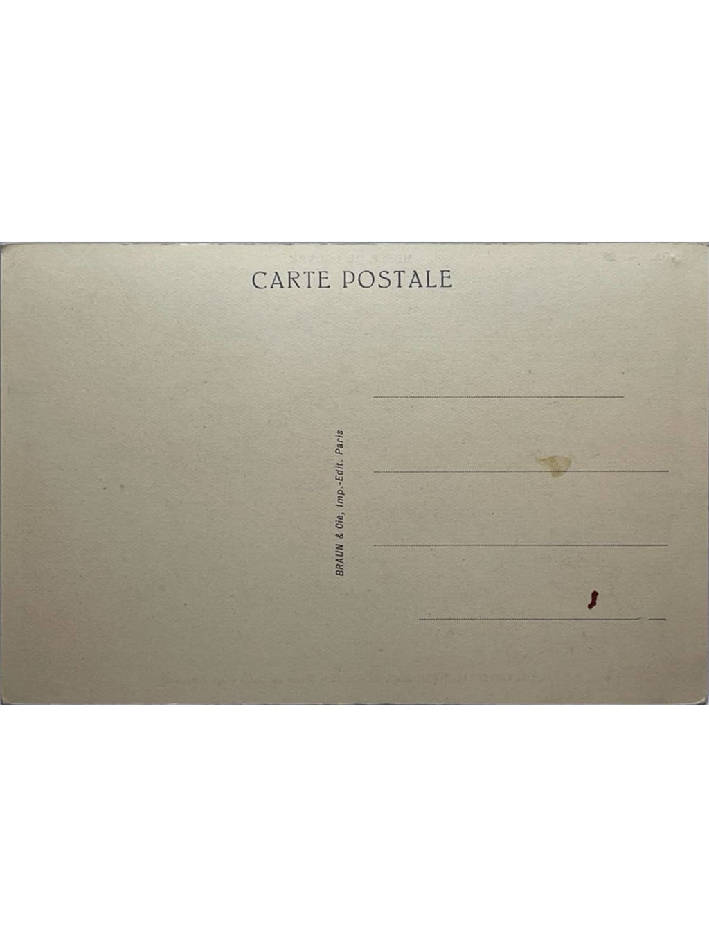 Verso de la carte postale