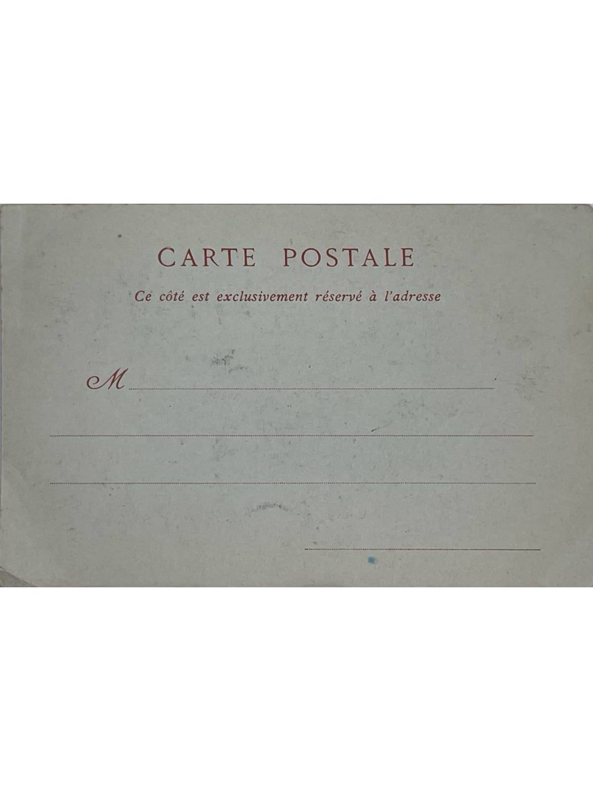 Verso de la carte postale