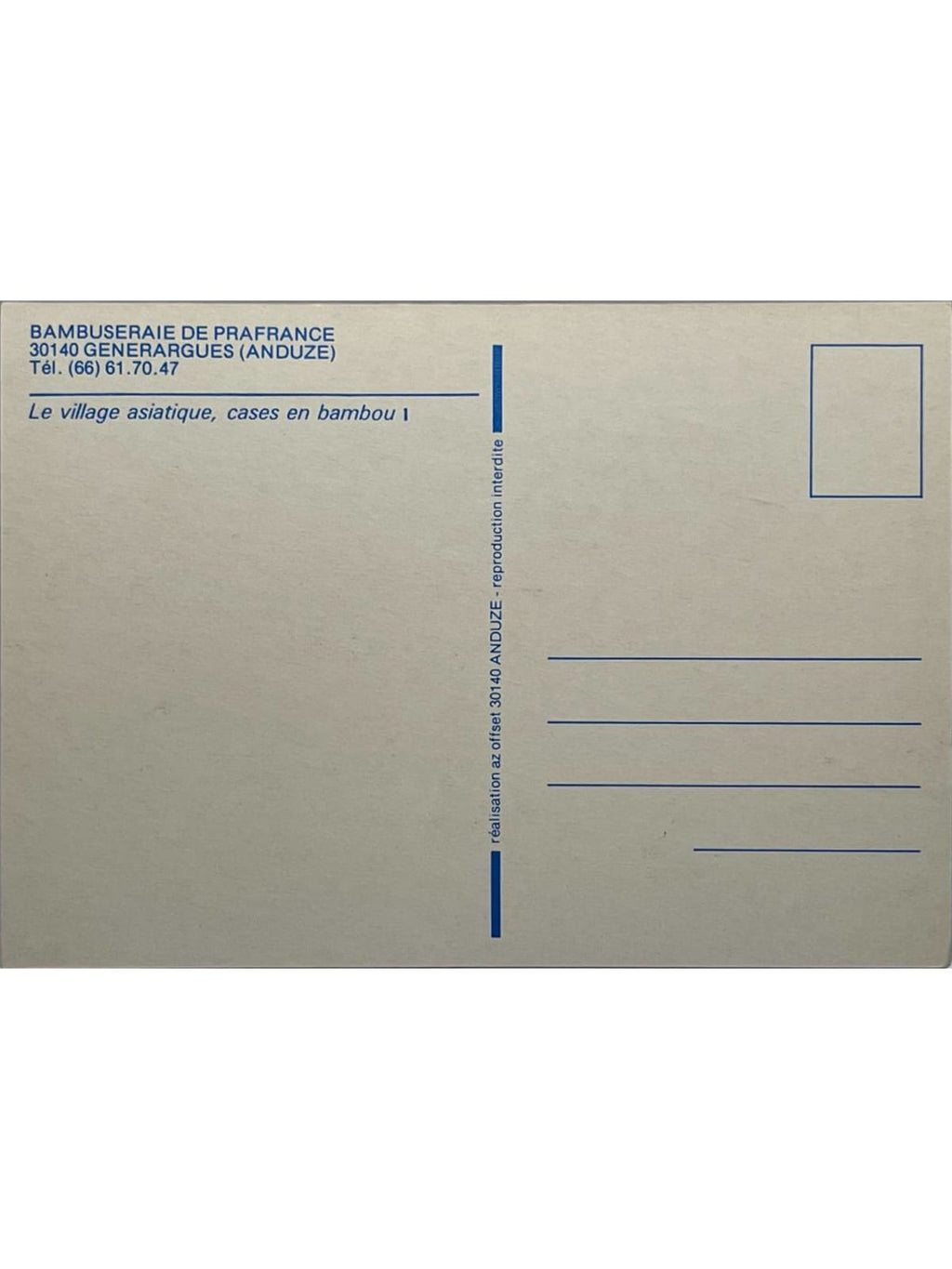 Verso de la carte postale