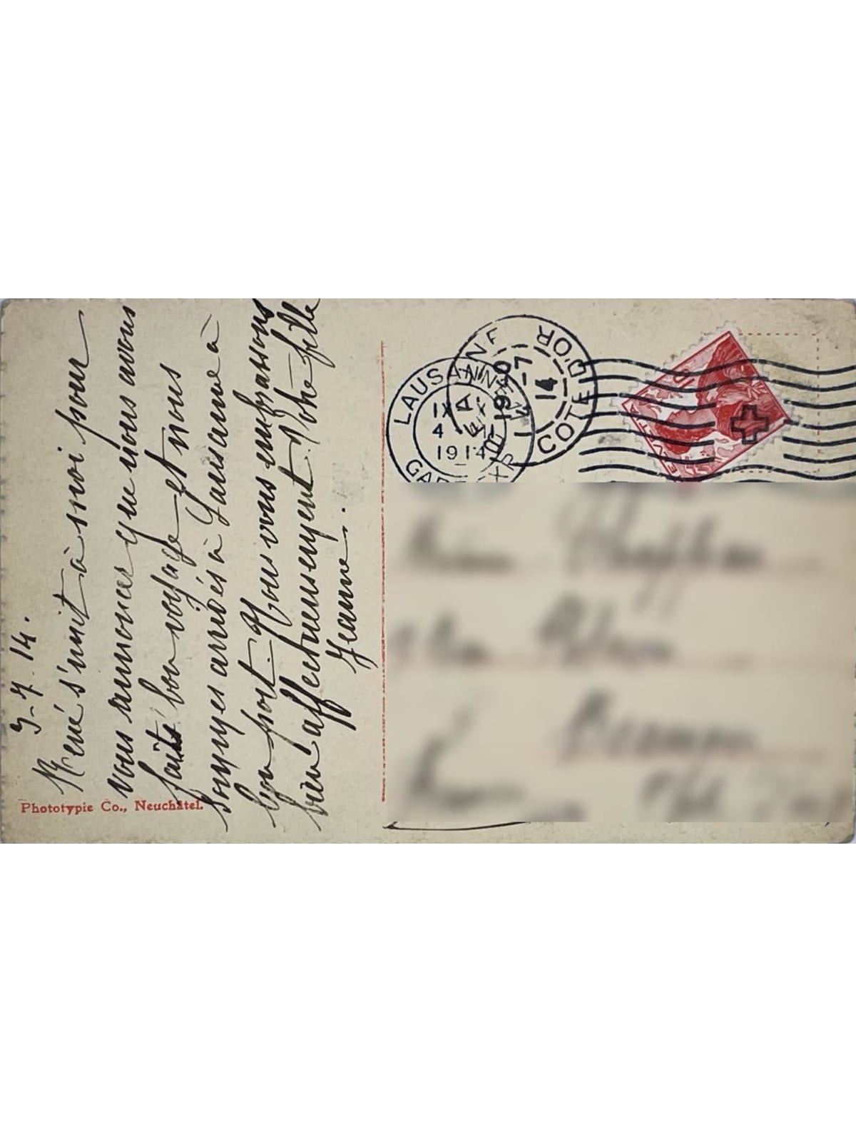 Verso de la carte postale