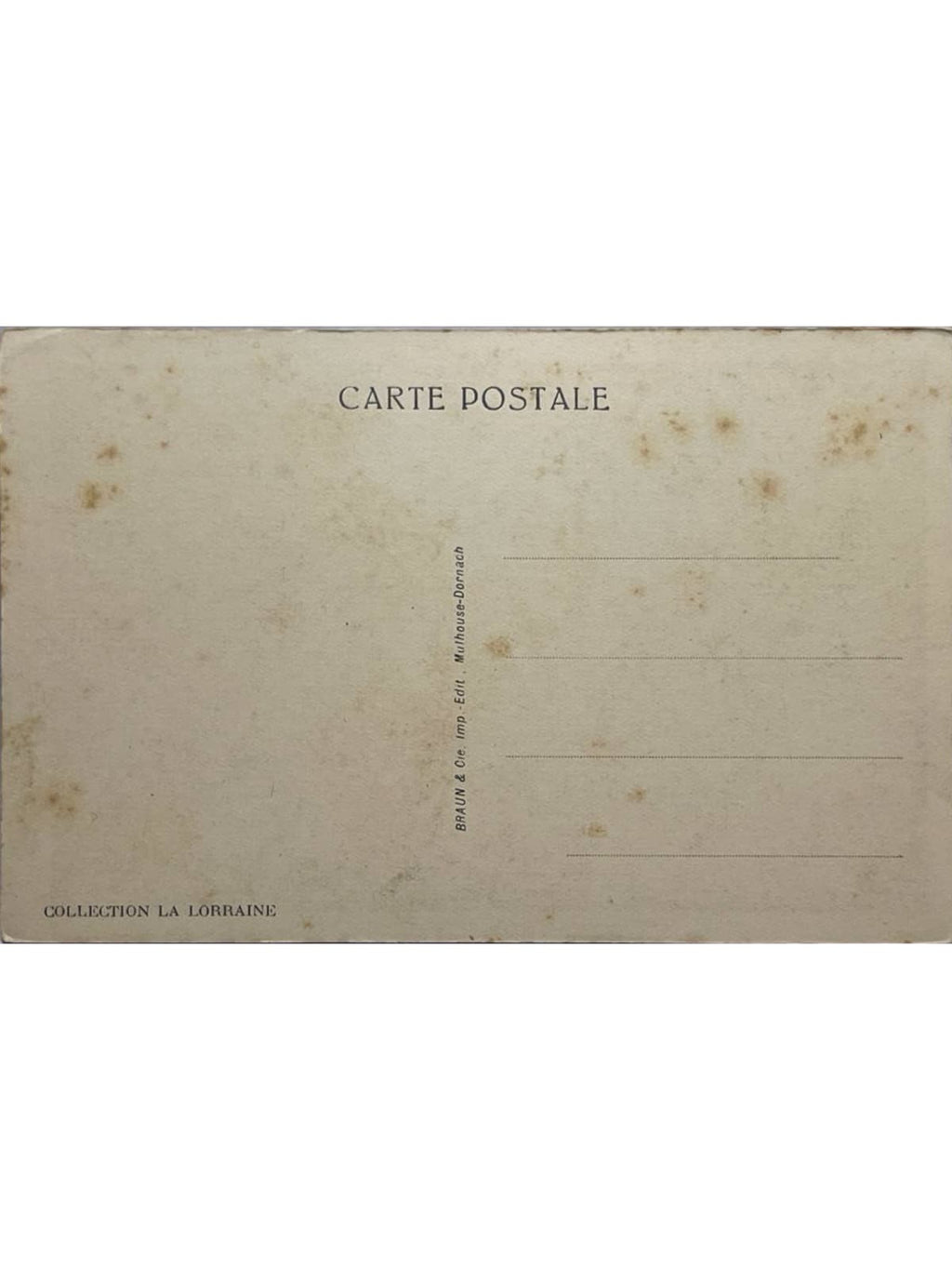 Verso de la carte postale