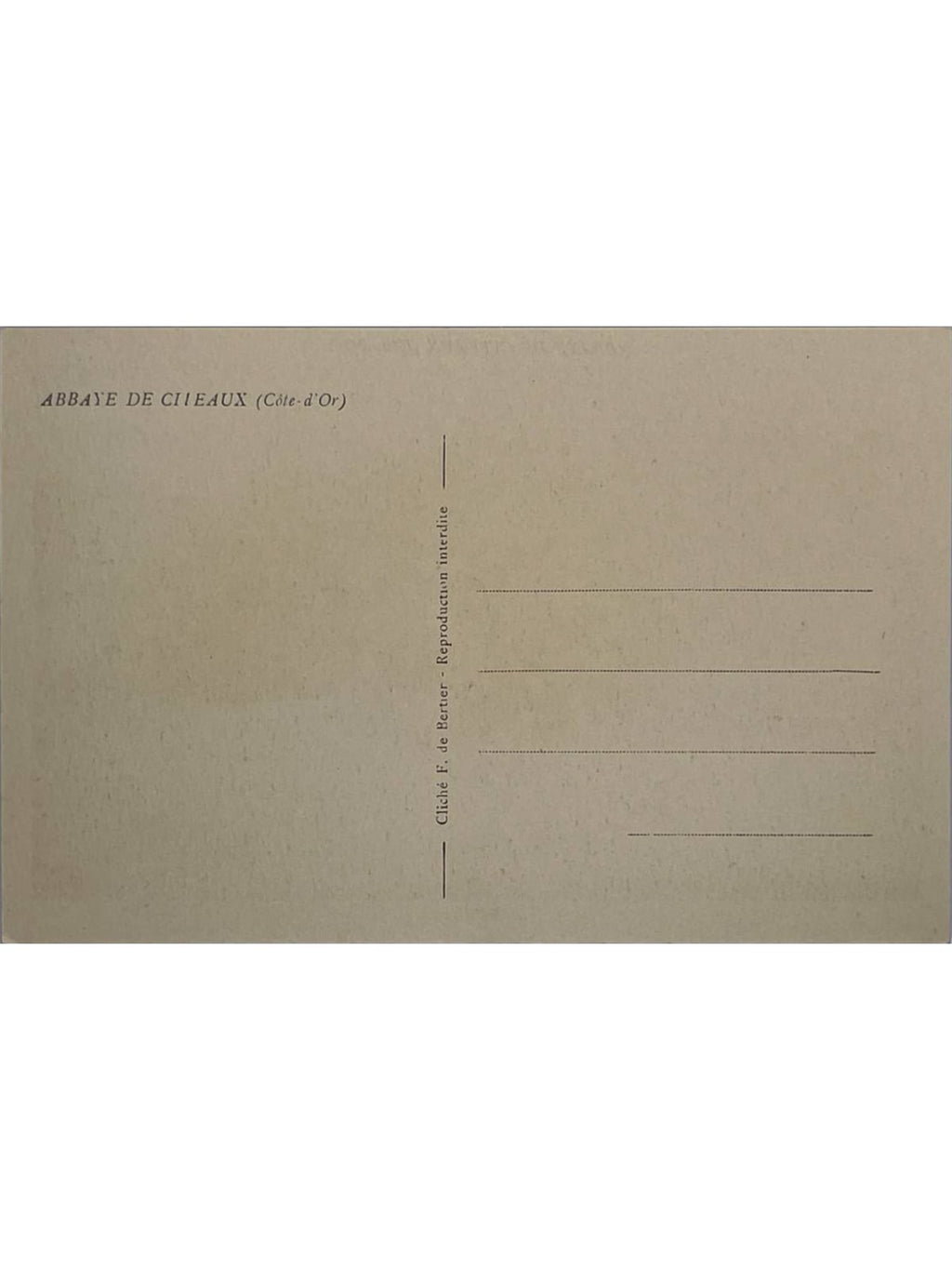Verso de la carte postale