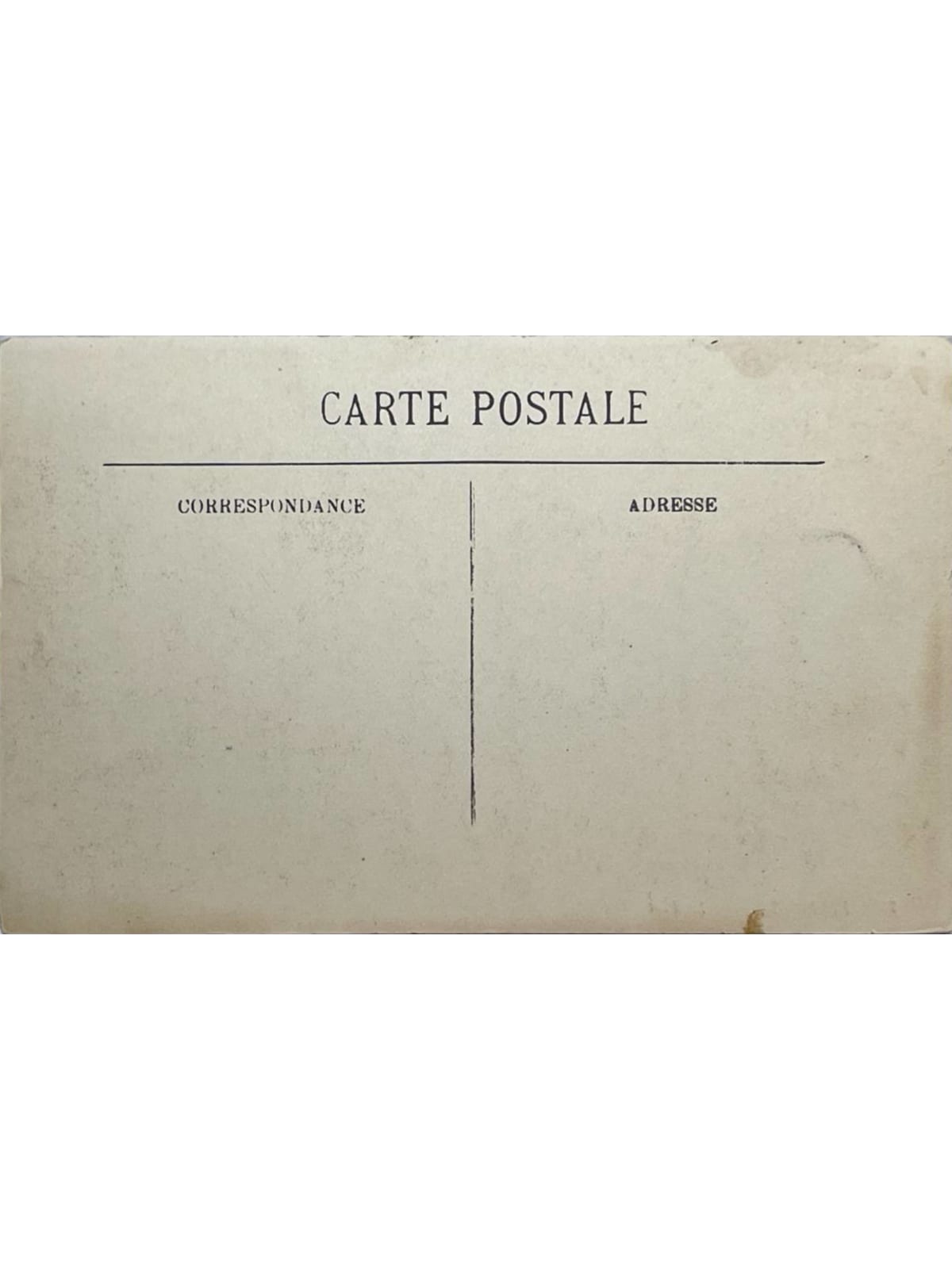 Verso de la carte postale