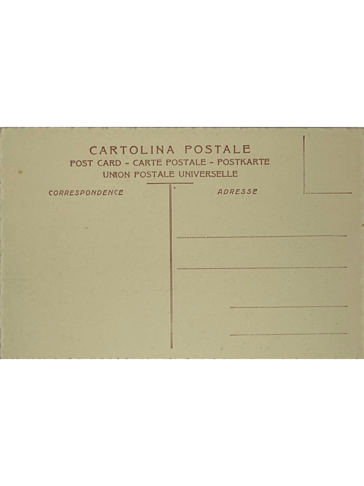 Verso de la carte postale