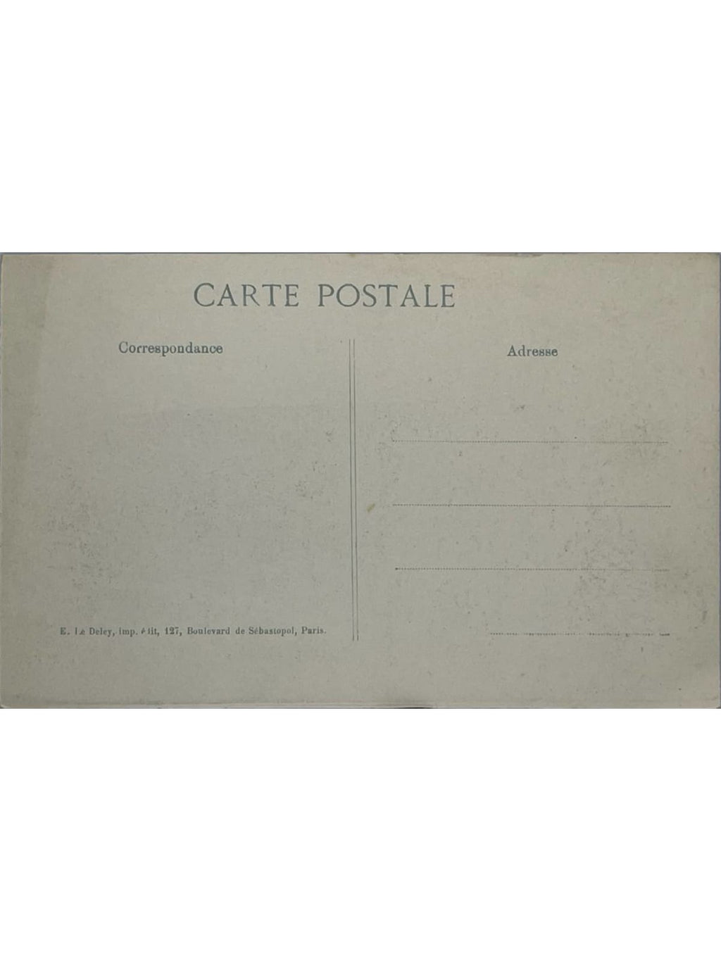 Verso de la carte postale