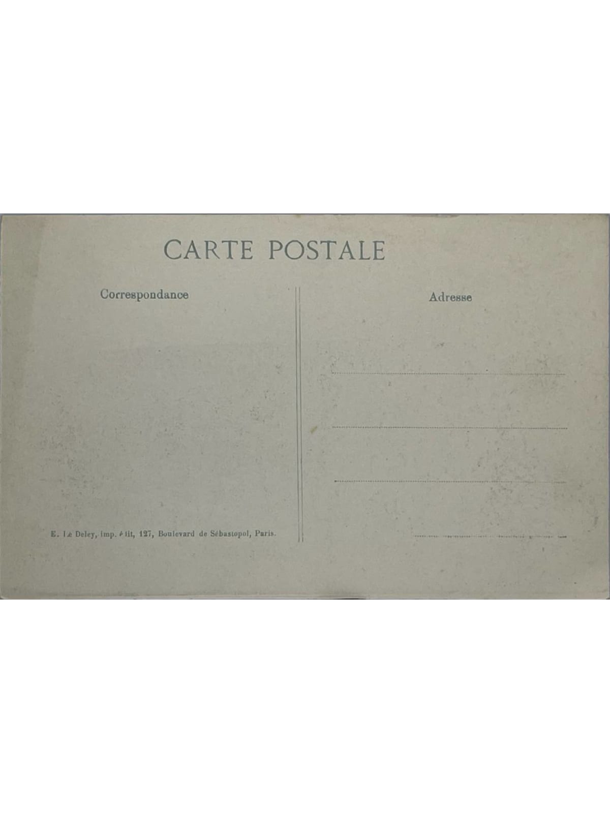 Verso de la carte postale