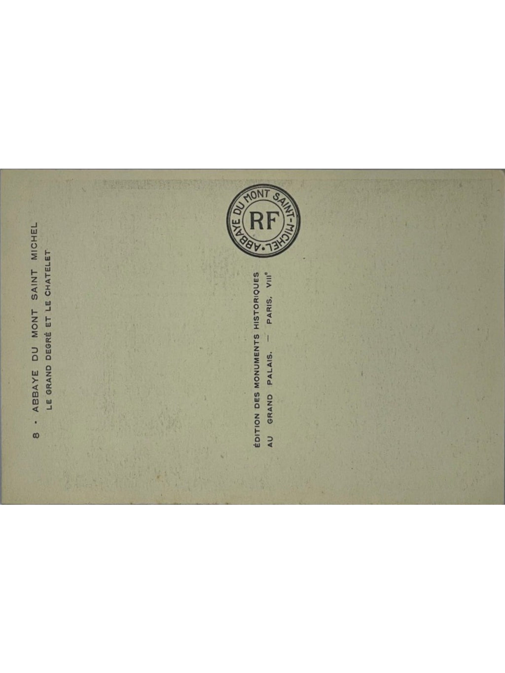 Verso de la carte postale