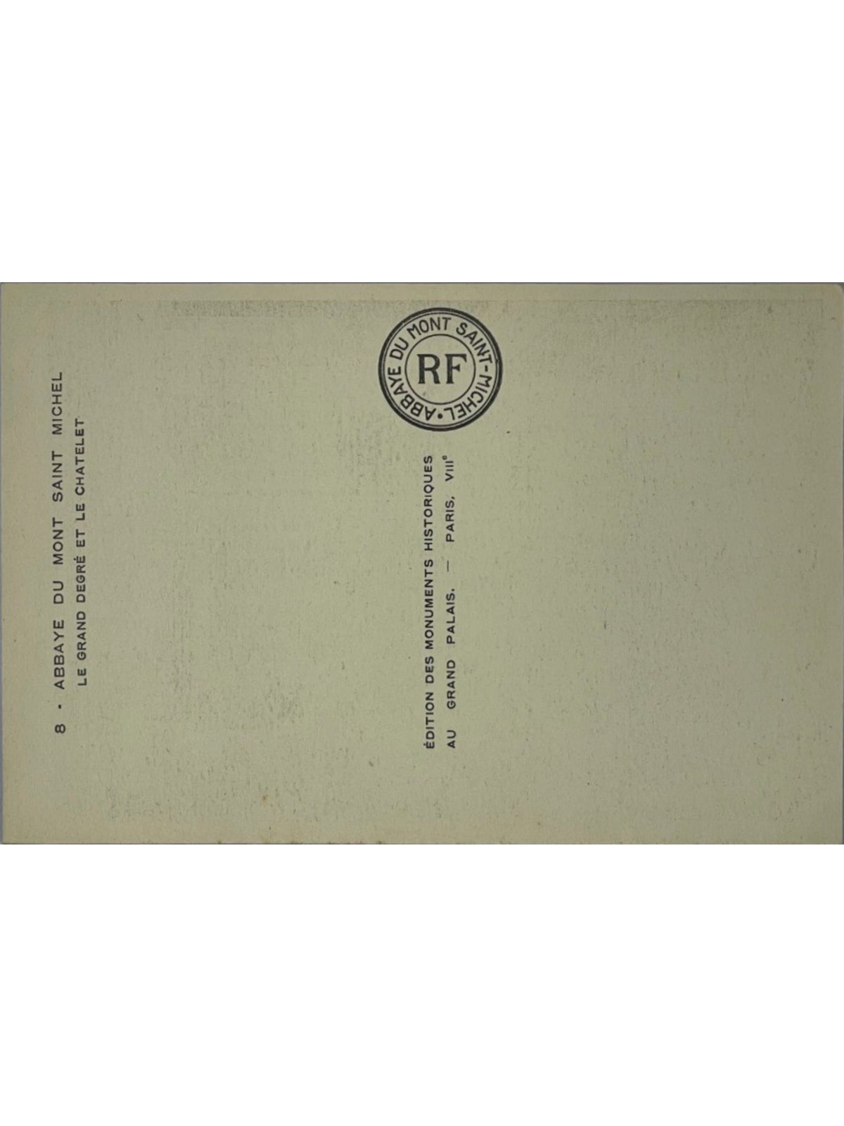 Verso de la carte postale