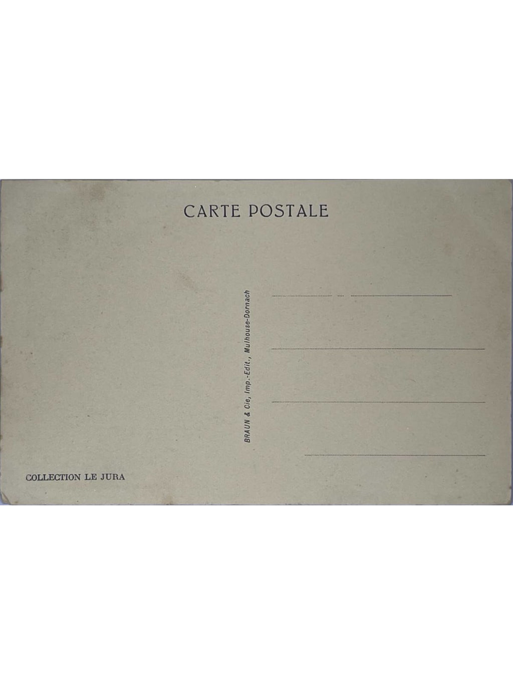 Verso de la carte postale