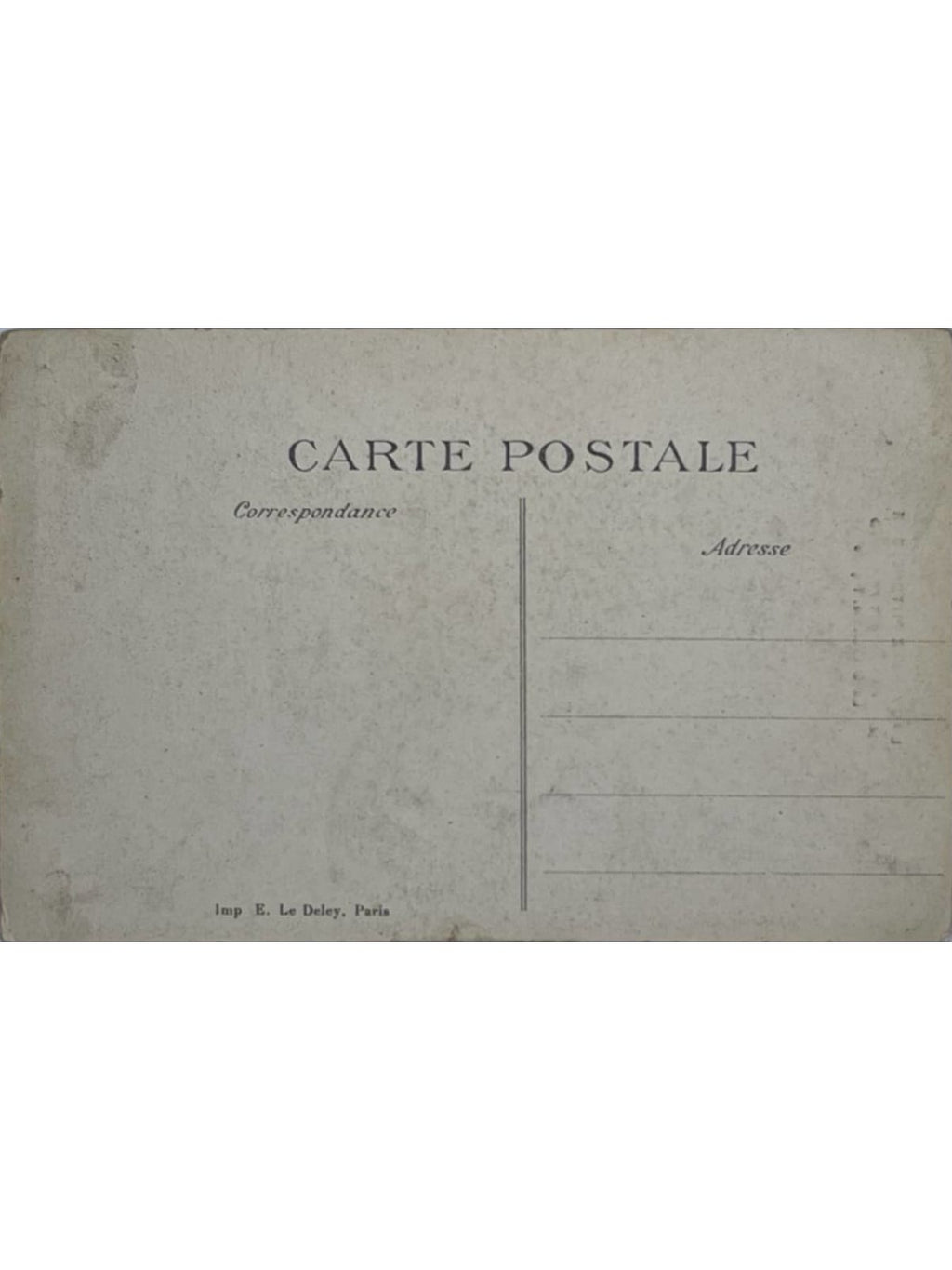 Verso de la carte postale