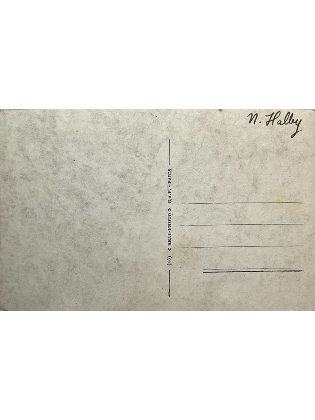 Verso de la carte postale