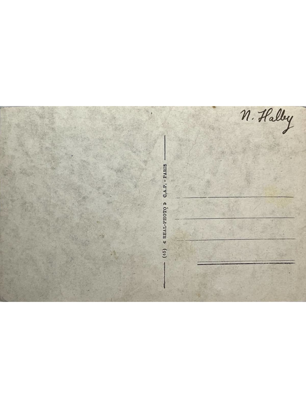 Verso de la carte postale