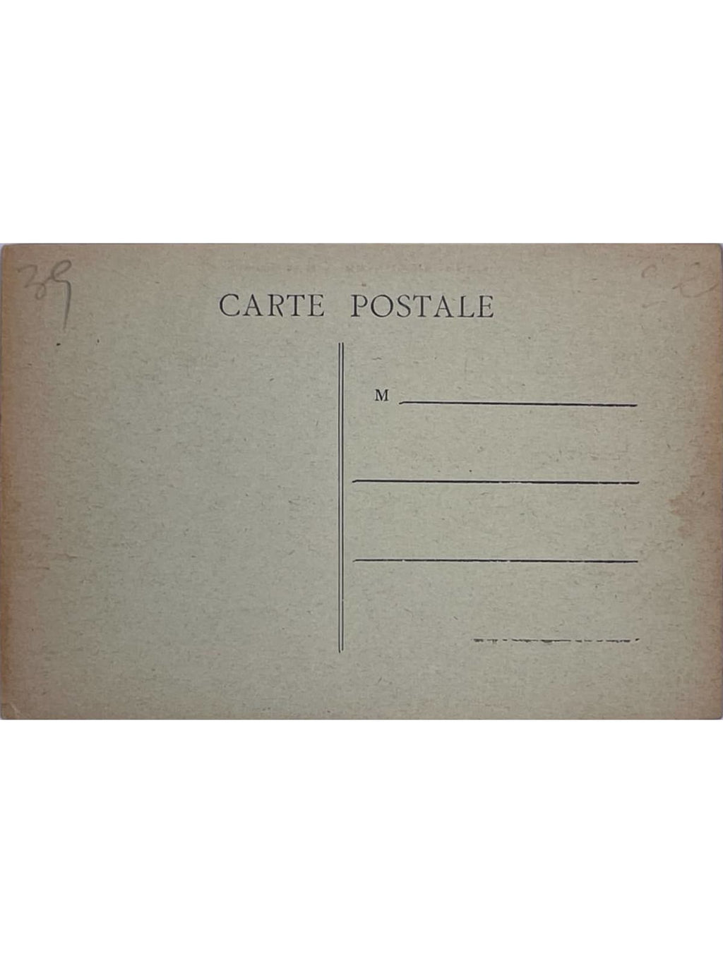 Verso de la carte postale