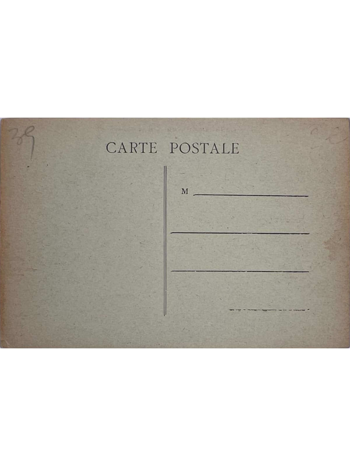 Verso de la carte postale