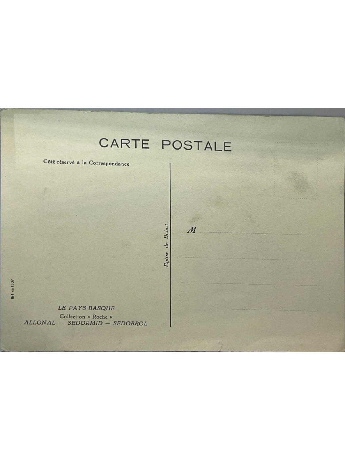 Verso de la carte postale