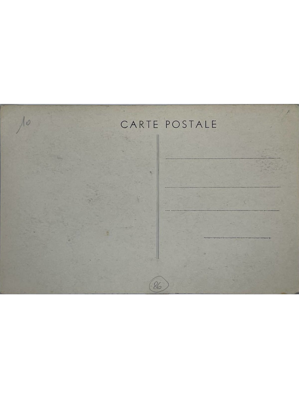 Verso de la carte postale