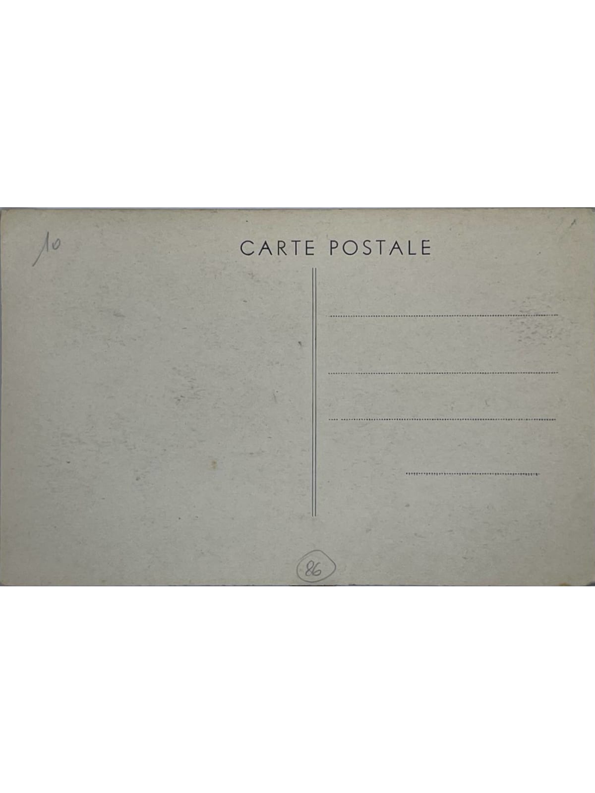 Verso de la carte postale