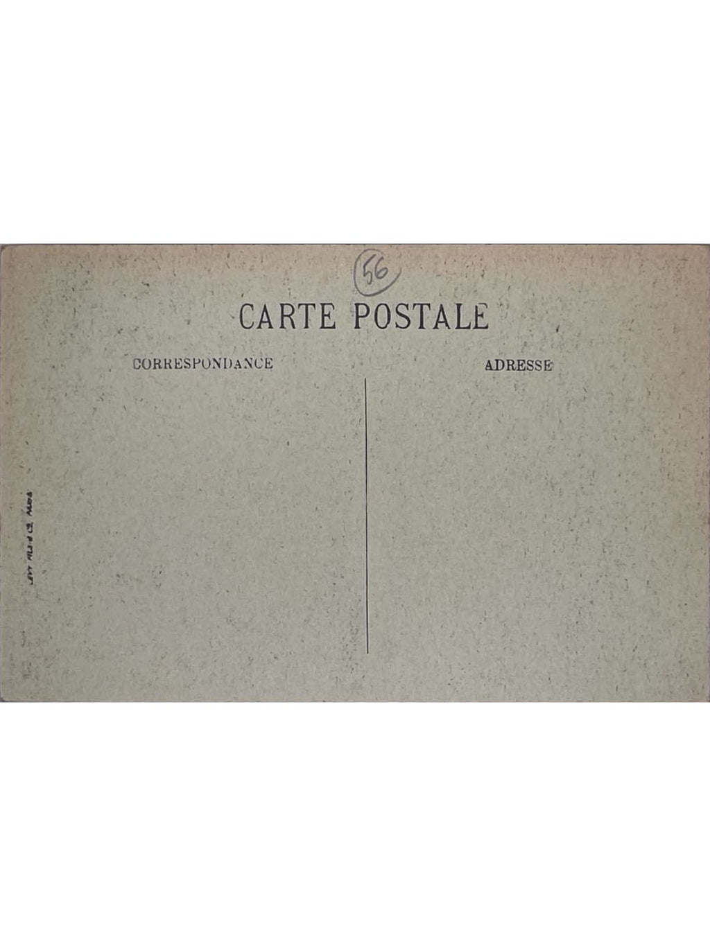 Verso de la carte postale