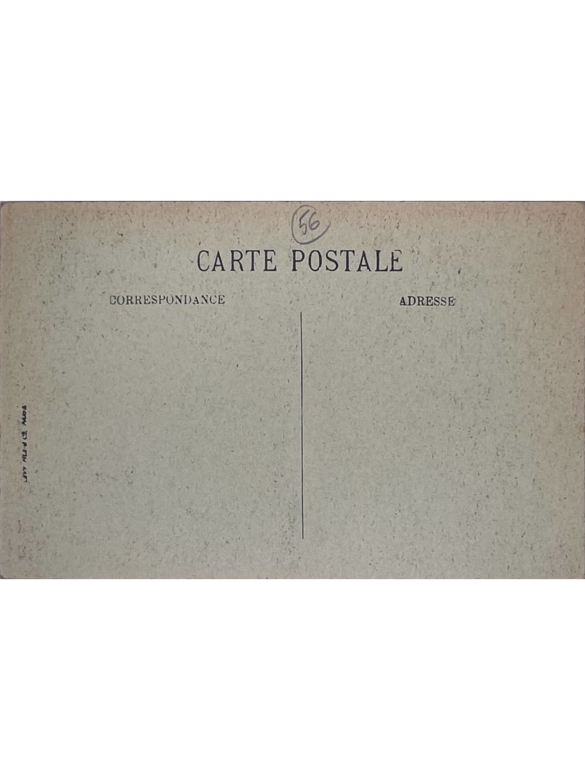 Verso de la carte postale