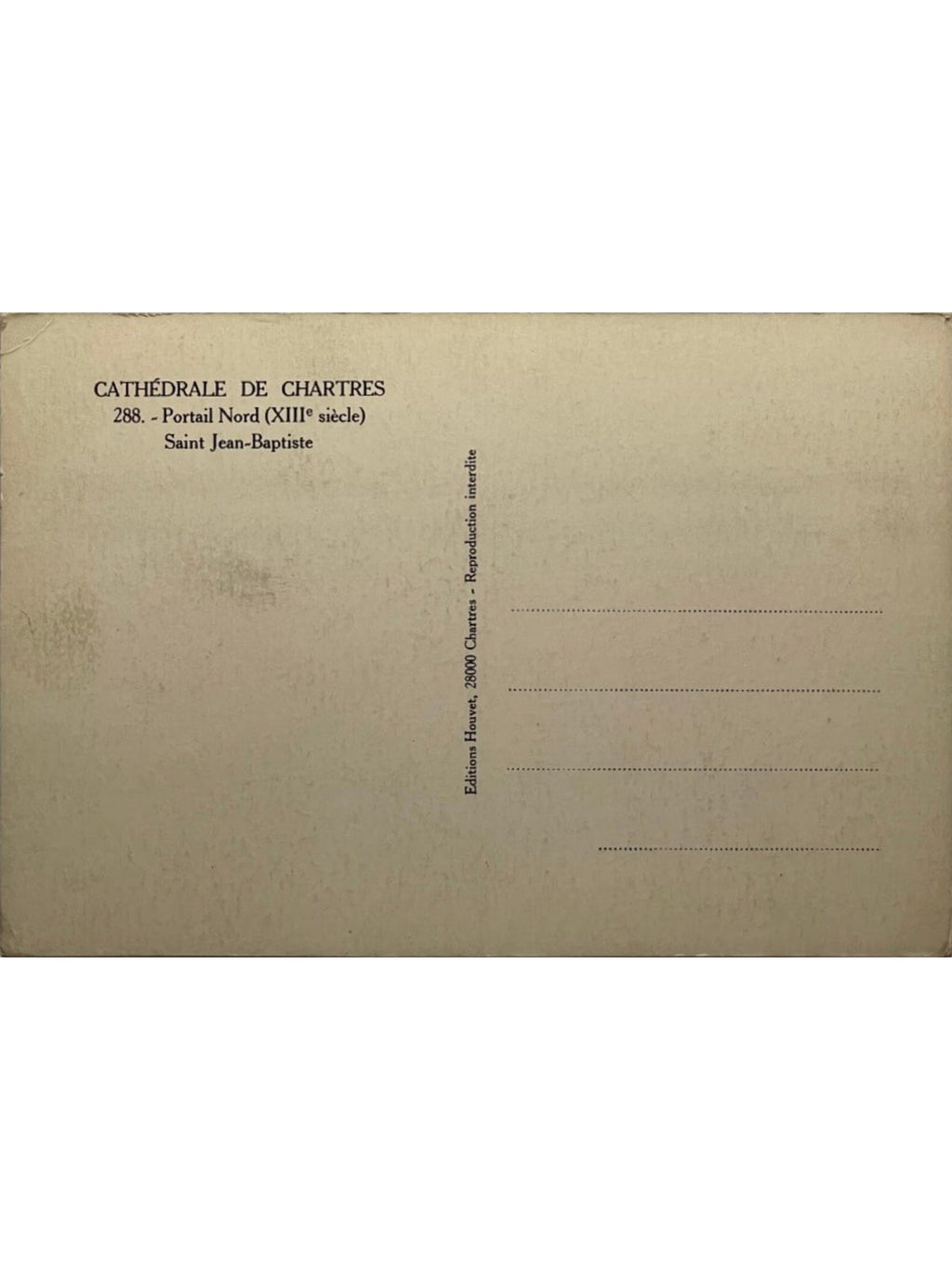 Verso de la carte postale