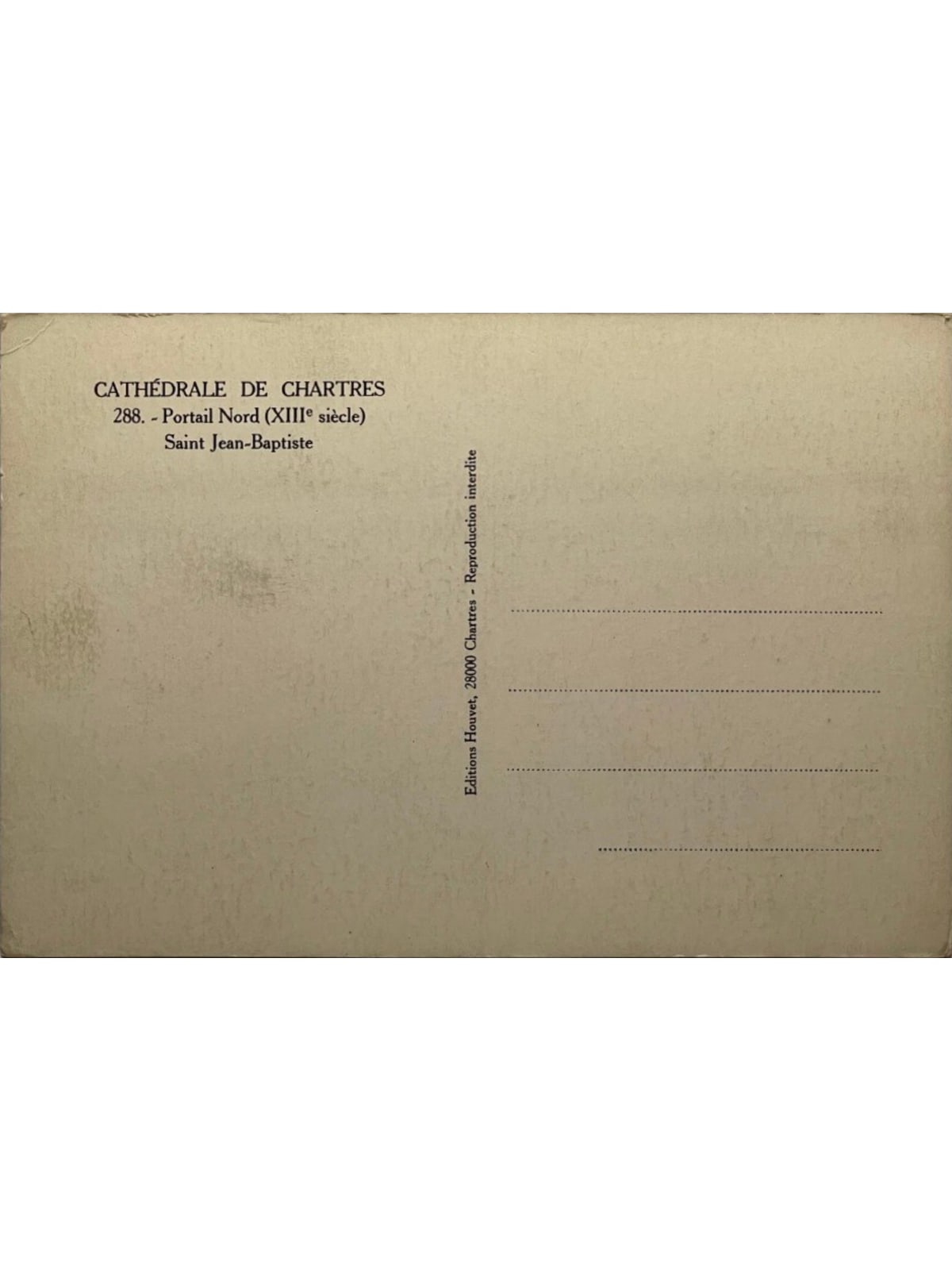 Verso de la carte postale