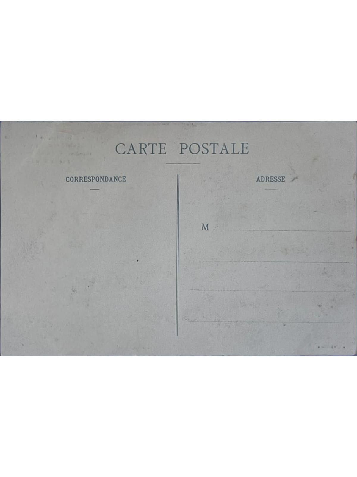 Verso de la carte postale