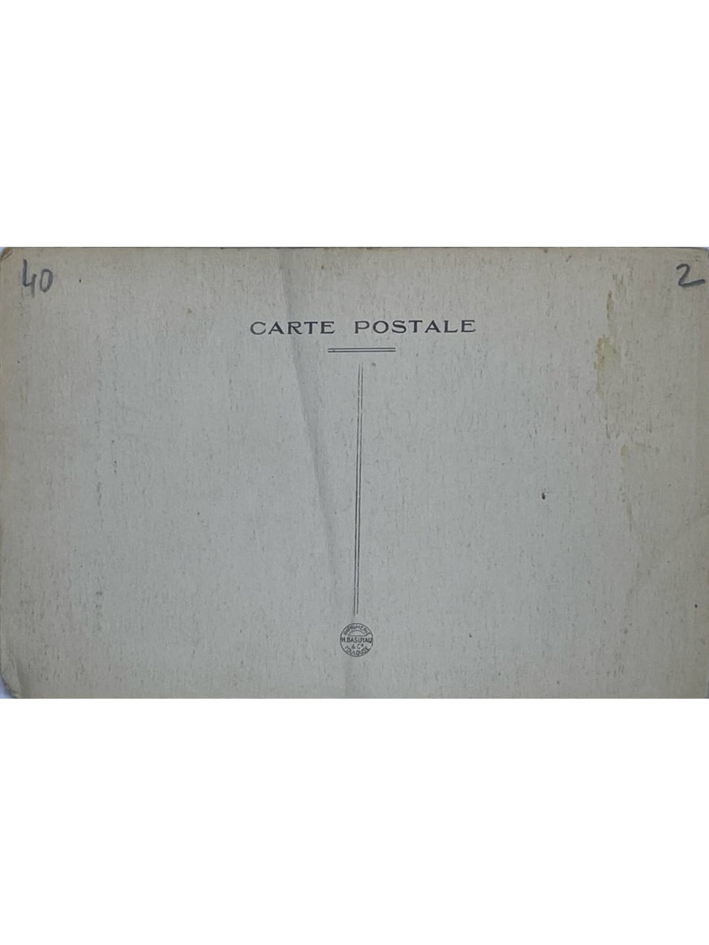 Verso de la carte postale