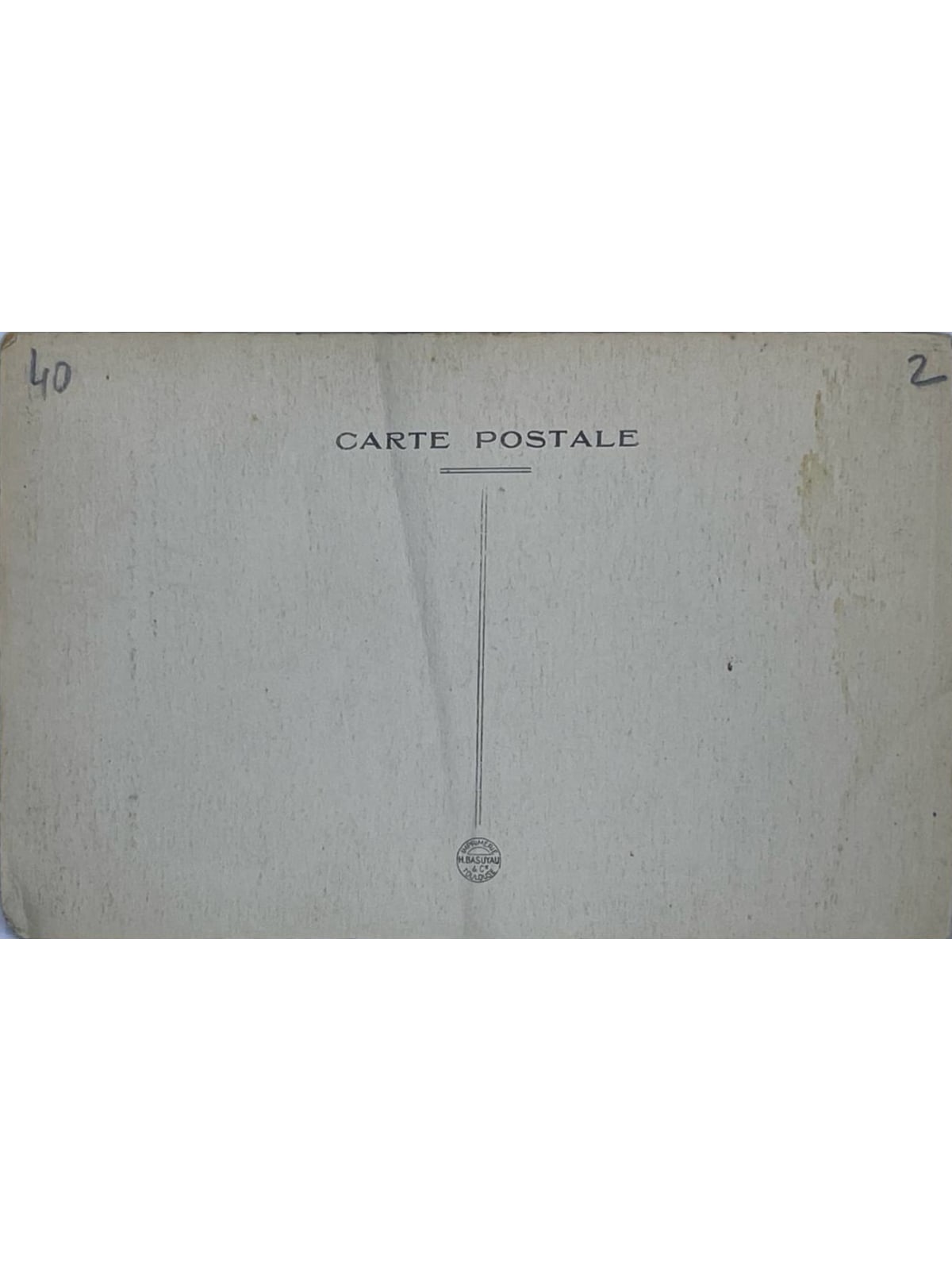 Verso de la carte postale