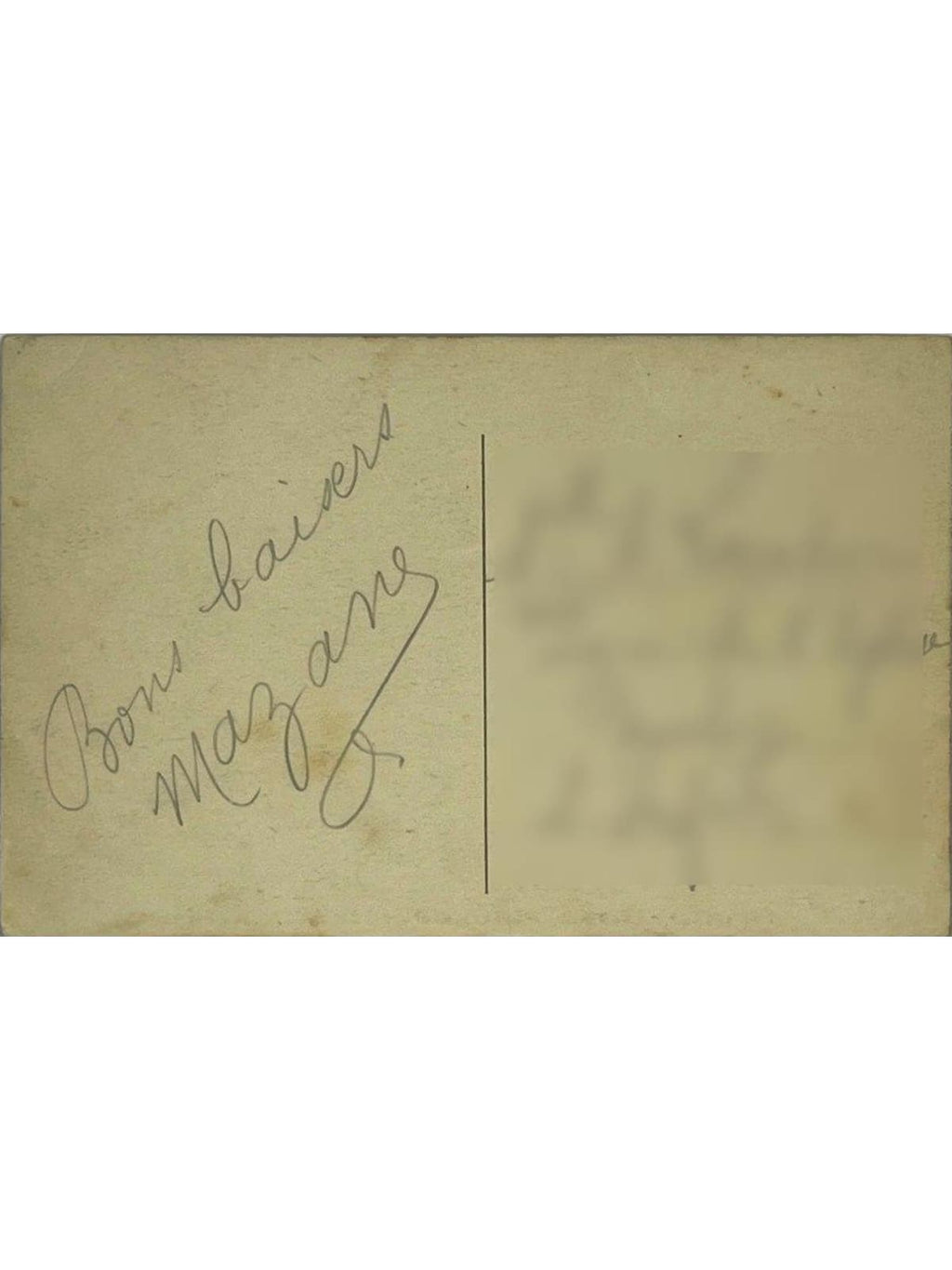 Verso de la carte postale