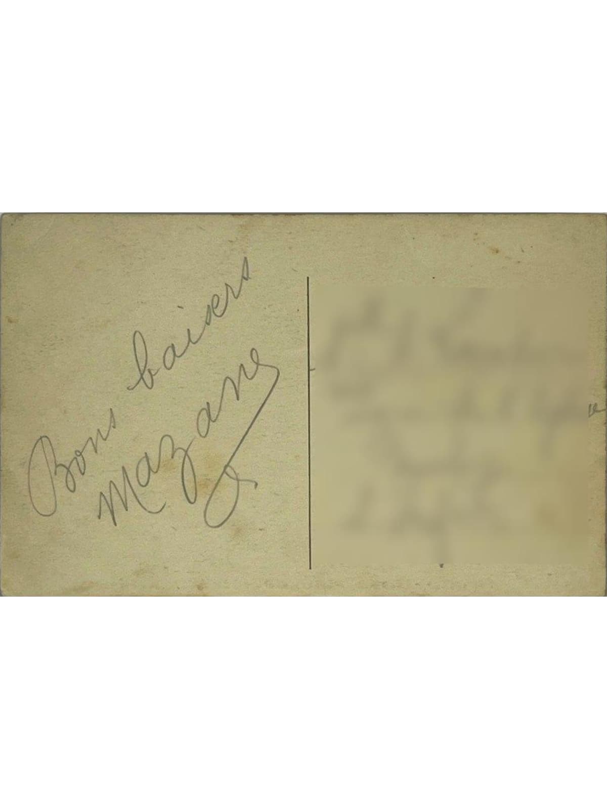 Verso de la carte postale