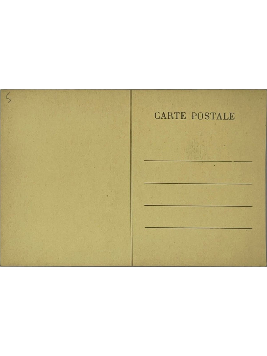 Verso de la carte postale