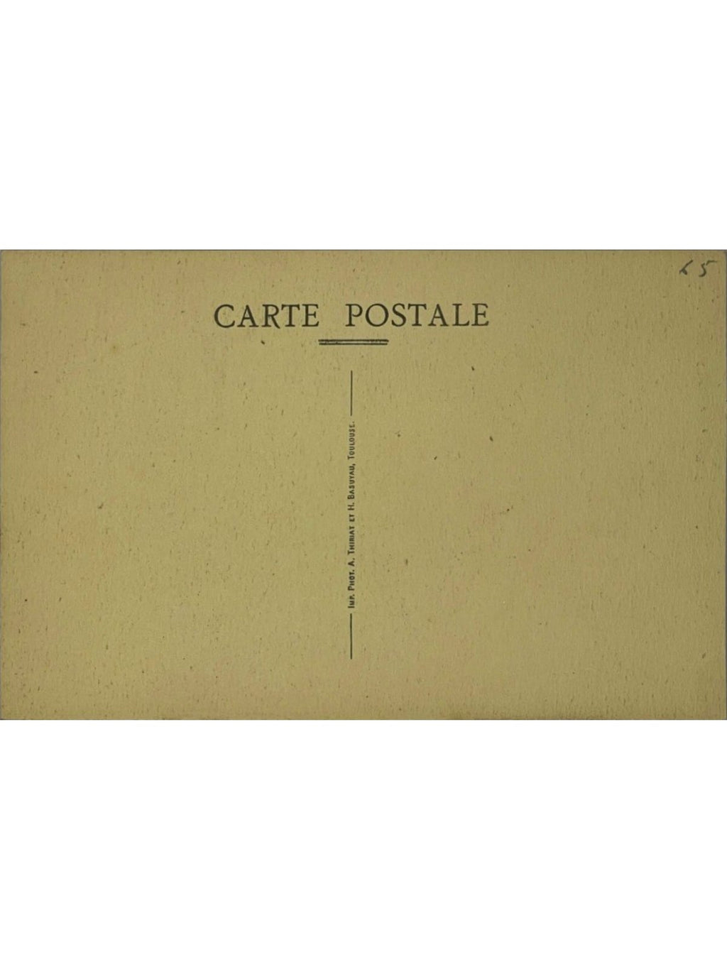 Verso de la carte postale