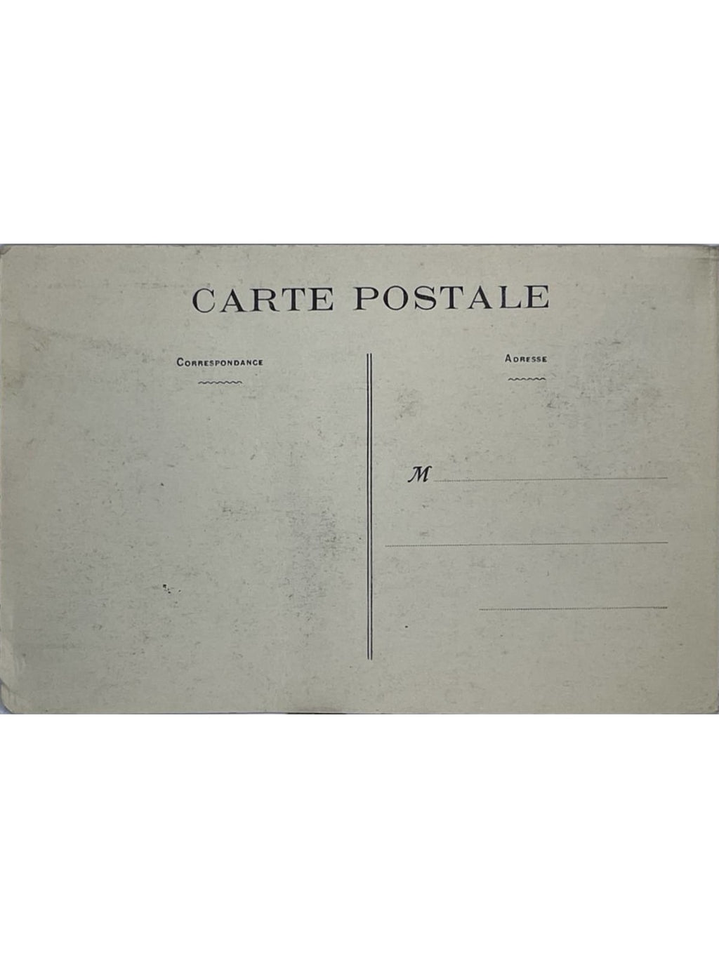Verso de la carte postale