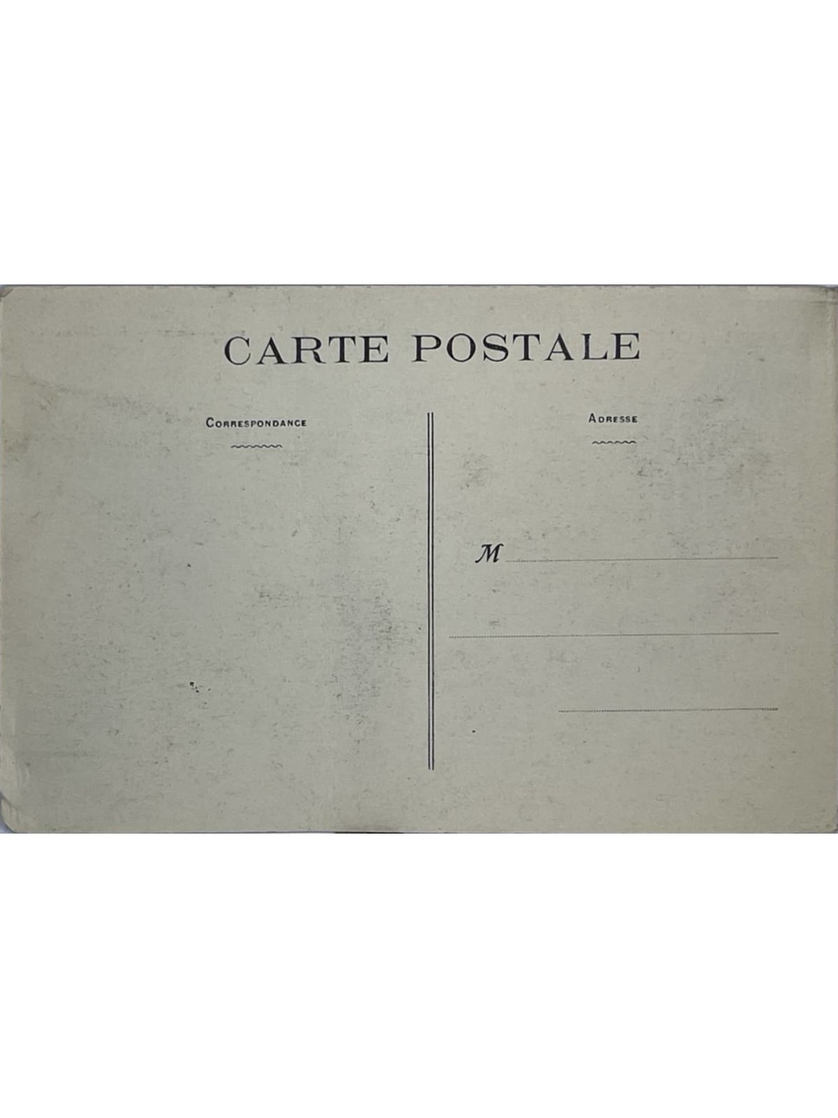 Verso de la carte postale