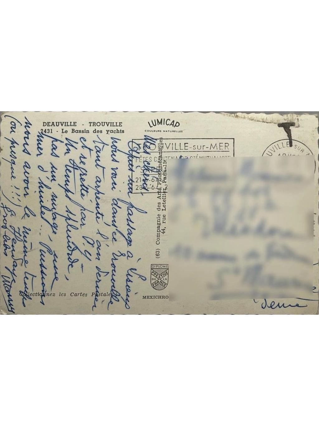 Verso de la carte postale