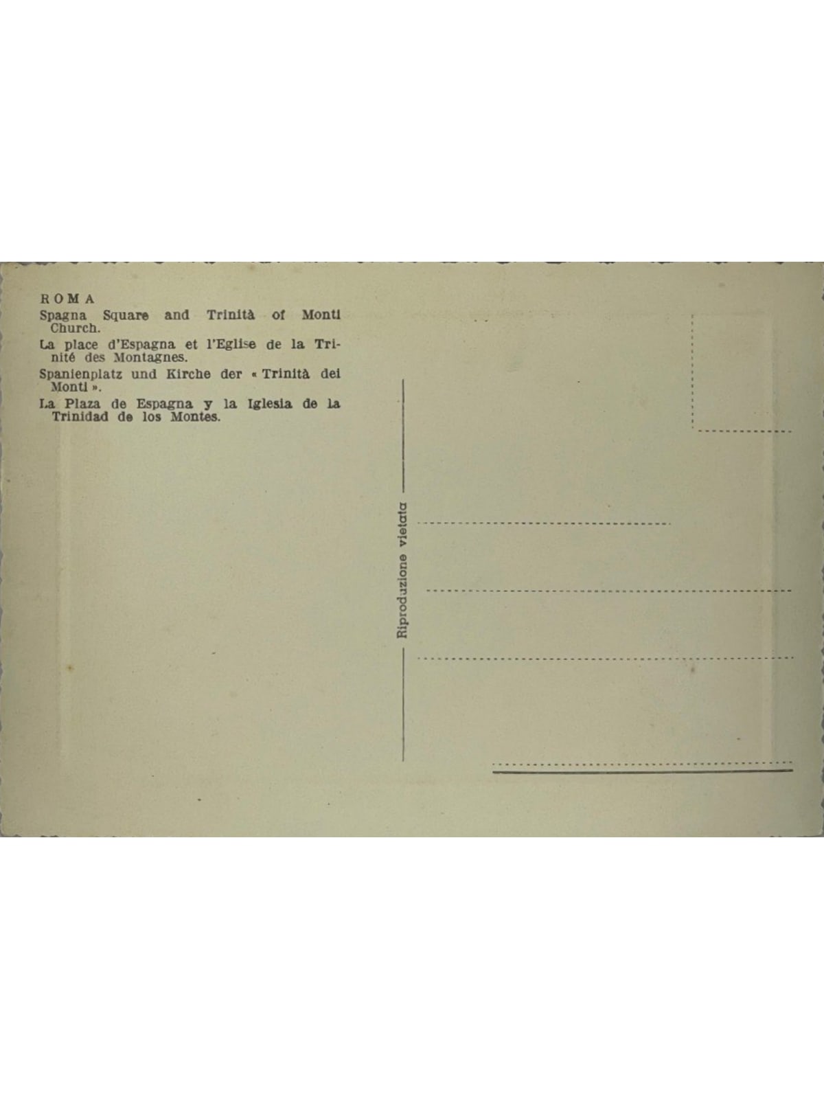 Verso de la carte postale
