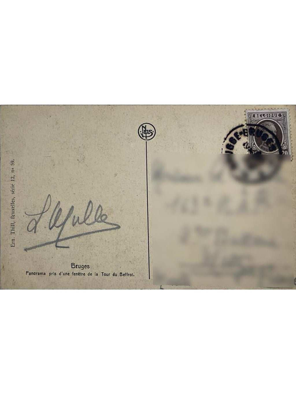 Verso de la carte postale