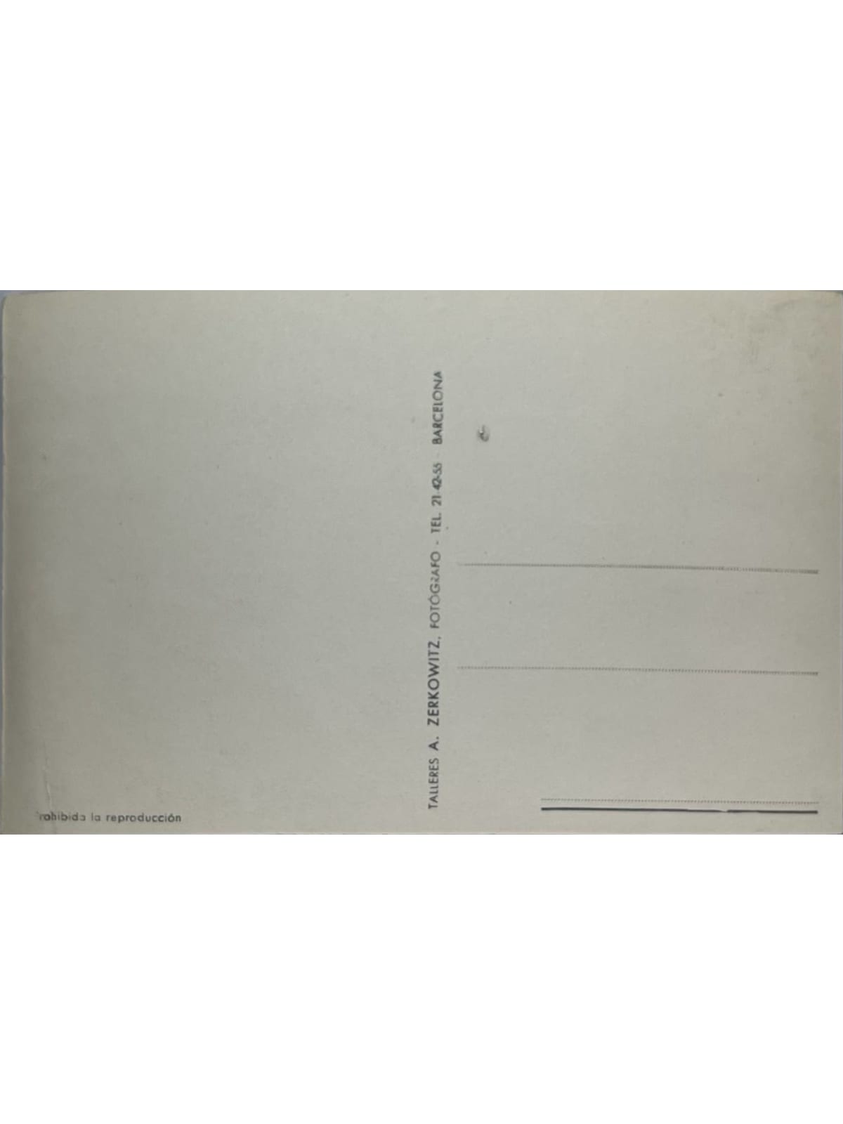 Verso de la carte postale