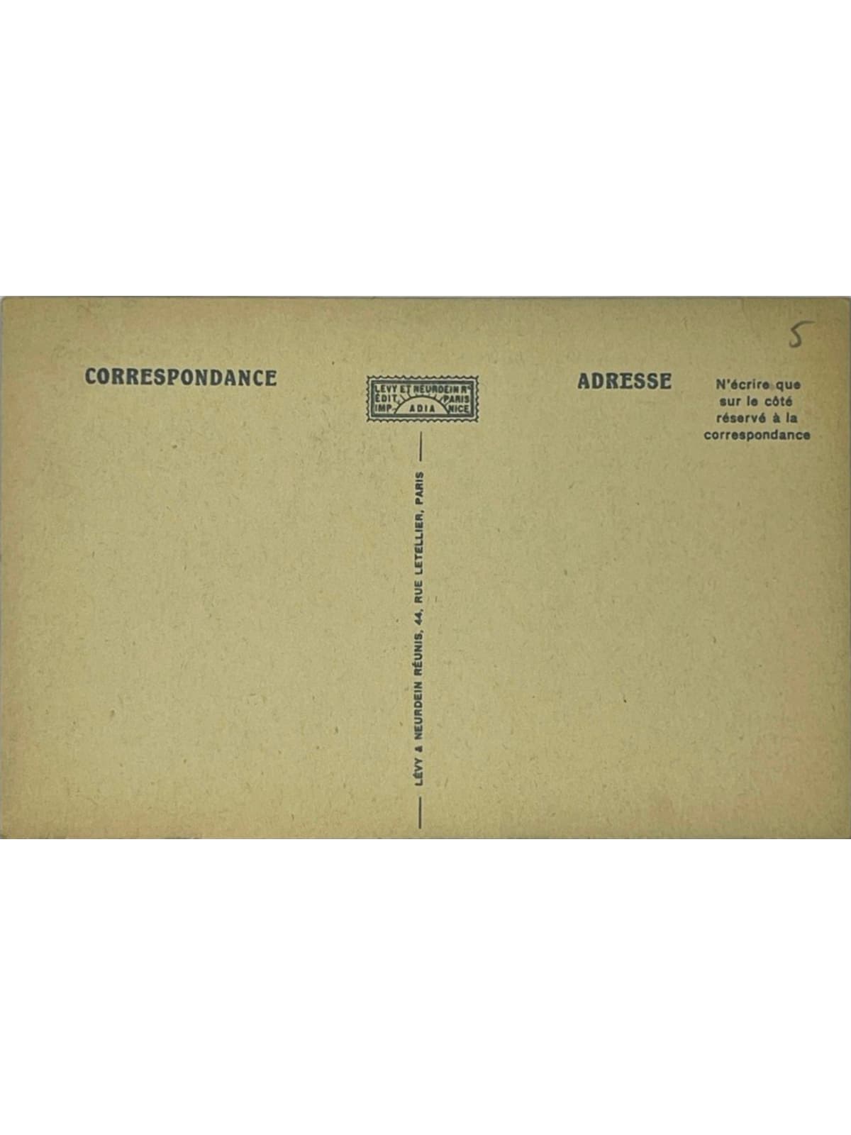 Verso de la carte postale