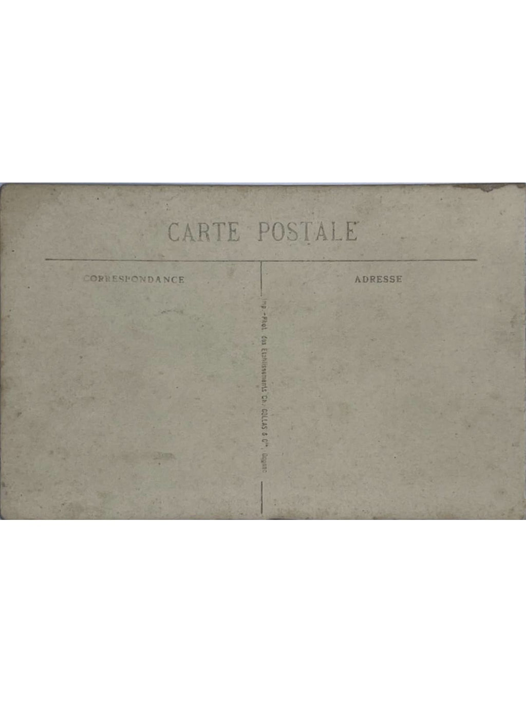Verso de la carte postale